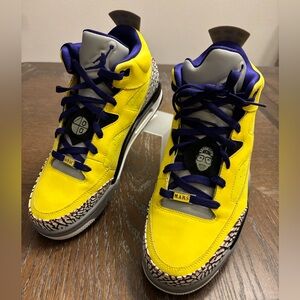 Nike Air Jordan “Son of Mars” Men’s Athletic Shoes Yellow, Purple & Gray;Size 10